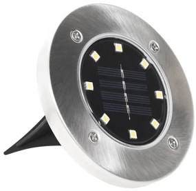 Iluminação LED solar de solo 8 pcs branco