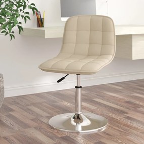 vidaXL Cadeira de jantar giratória tecido cor creme