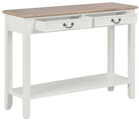 Mesa consola 110x35x80 cm madeira branco