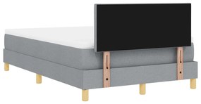 Cama Box Spring com Colchão Cinza Claro 120x190 cm Tecido
