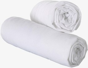 Conjunto de 2 protetores de colchão em malha tratados branco