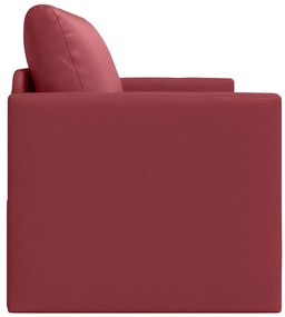 Sofá Chão Cama 2 em 1 Vinho Vermelho 124x71x78 cm Couro Sintético