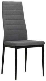 Cadeiras de jantar 4 pcs tecido cinzento-claro