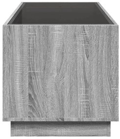 Mesa de centro luzes LED Infinity 70x50x50 cm cinzento sonoma