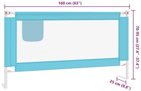 Barra de segurança p/ cama infantil tecido 160x25 cm azul