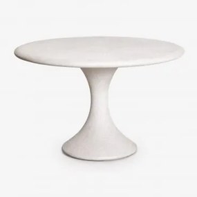 Mesa De Jantar Redonda Ø120 Cm Em Cimento Eloria Cinza Pedra Claro - Sklum