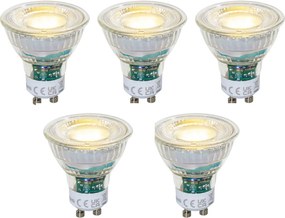 Conjunto de 5 Lâmpadas LED transparentes reguláveis GU10 50mm 2.5W 450 lm 3000K