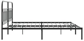 Estrutura de cama com cabeceira 200x200 cm metal preto