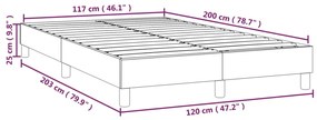 Estrutura cama sem colchão 120x200 cm tecido cinza-acastanhado