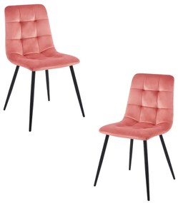 Pack 2 Cadeiras Stuhl Veludo - Rosa