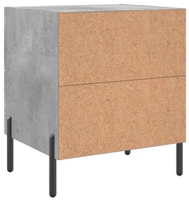 Mesas de cabeceira 2pcs derivados de madeira cinza cimento