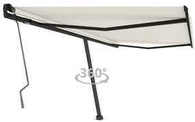 Toldo retrátil manual independente 450x350 cm cor creme