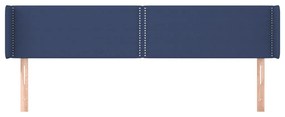 Cabeceira de cama c/ abas tecido 203x16x78/88 cm azul