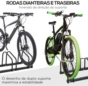 HOMCOM Estacionamento para 4 Bicicletas Suporte de Aço para Estacionar