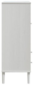 Móvel alto SENJA aspeto vime 90x40x112 cm pinho maciço branco