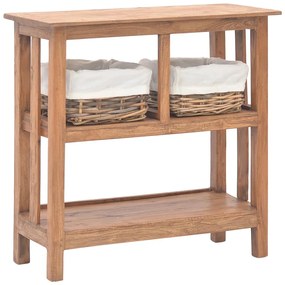 Mesa consola em madeira recuperada maciça 69x28x70 cm