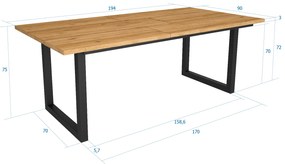 Mesa de sala de jantar | 10 pessoas | 200 | Robusto e estável graças à sua estrutura e pernas sólidas | Ideal para reuniões familiares | Oak | Estilo