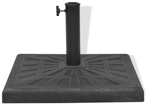 Base para guarda-sol em resina quadrado preto 12 kg