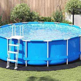 vidaXL Lona para Fundo de Piscina Preto Ø 366 cm Tecido Não Tecido