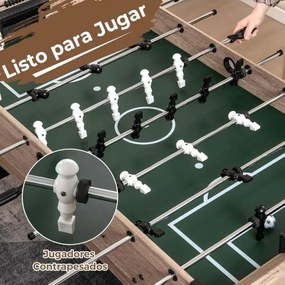 Mesa de matraquilhos de 117 x 67,5 x 84,5 cm Jogo de Futebol de Mesa Arcade com 2 Bolas Natural