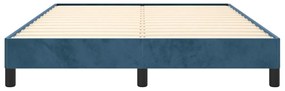 Estrutura de cama sem colchão 140x190 cm veludo azul-escuro