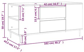 Mesa de centro derivados de madeira cinza cimento