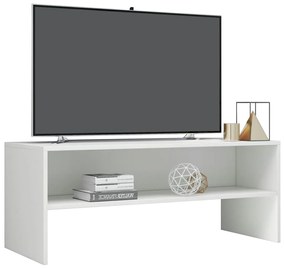 Móvel de TV 100x40x40cm derivados de madeira branco brilhante