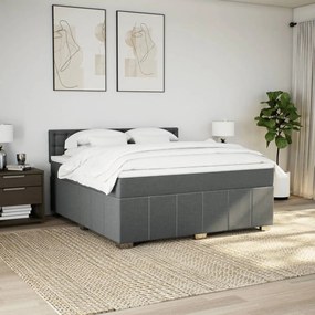 Cama com molas/colchão 180x200 cm tecido cinzento-escuro