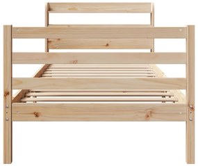 Estrutura de cama com cabeceira 90x190 cm pinho maciço