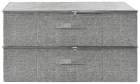 Caixas de arrumação 2 pcs tecido 70x40x18 cm cinzento