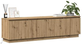Gabinete de TV com LED Carvalho Artesanal 180x38x49 cm Madeira de Enge