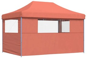 Tenda p/ festas pop-up dobrável 3 paredes laterais terracotta