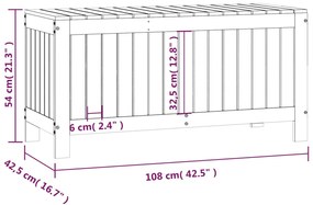Caixa de arrumação jardim 108x42,5x54 pinho maciço castanho-mel