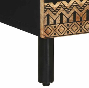 Mesa cabeceira 50x33x62cm madeira mangueira áspera maciça preto