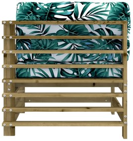 Sofás de canto com almofadões 2 pcs pinho impregnado