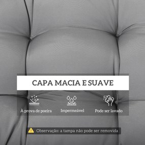 Almofada para Banco de 2 Lugares para Interior e Exterior com 8 Botões para Cadeiras Sofás 110x48x8 cm Cinzento