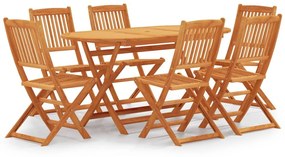 3087157 vidaXL 7 pcs conj. jantar exterior dobrável madeira eucalipto maciça