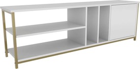 Móvel TV Oneida – Dourado e Branco – 140x35,3x50,8 cm