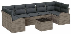 vidaXL Conjunto de Sofá de Jardim Manual 8 pcs Cinzeto 55 x 55 x 37 cm