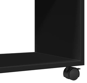 Móvel com rodas 72x33x42,5 cm derivados de madeira preto