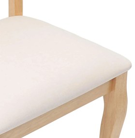 Cadeiras de jantar com almofadões 2 pcs madeira maciça natural