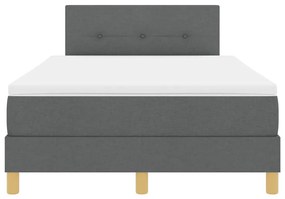 Cama Box com Colchão e LED Cinza Escuro 120x200 cm Tecido