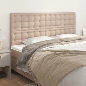 vidaXL Cabeceira Cappuccino 200x5x118/128 cm Couro Sintético