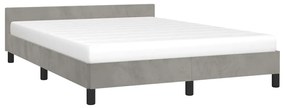 Estrutura de cama sem colchão 140x190 cm veludo cinzento-claro