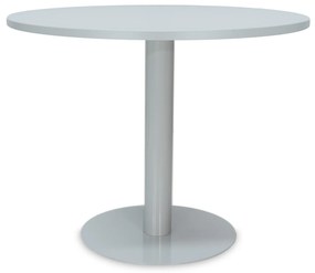 Mesa de Reunião Redonda 1200x750 mm – Tampo Cerejeira em Melamina, Estrutura Cinza