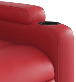 Poltrona de massagens reclinável couro artificial vermelho