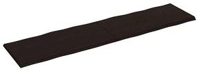 Tampo de mesa com bordas vivas maciço tratado castanho-escuro