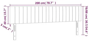 Cabeceira cama 2 pcs tecido 100x5x78/88 cm cinzento-acastanhado