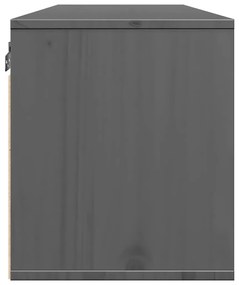 Armário de parede 100x30x35 cm madeira de pinho maciça cinza