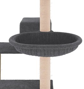 Árvore p/ gatos postes arranhadores sisal 82,5 cm cinza-escuro